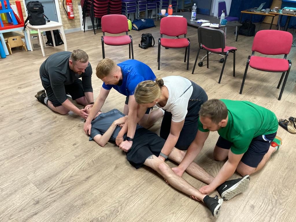 First aid training in progress in Cardiff